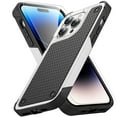 thumbnail image 1 of Rugged Case for Apple iPhone 14 Pro Max with 1 Pack Screen Protector, Military Grade Protective Anti-Slip Bumper Drop Proof Dual Layers TPU PC Back Case Cover for iPhone 14 Pro Max, White, 1 of 2