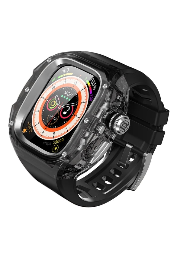 Rugged Case with Band for Apple Watch Ultra 3 2 1 49mm, One-Click Pop Open Protective Cover Sport Strap, Heavy Duty Shockproof Bumper Frame Case for Apple Watch Ultra 3/2/1