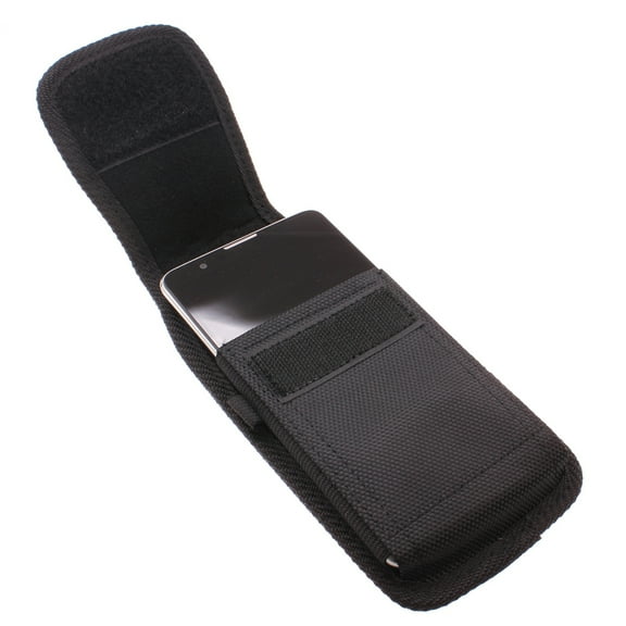 Rugged Case Belt Clip for iPhone 14 Pro Max/13 Pro Max/12 Pro Max/Pro Plus - Holster Canvas Cover Pouch Carry Protective Black K6D