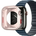 thumbnail image 1 of Rugged Case Compatible with Apple Watch Case Series 9/8/7 45mm Series 6/SE/5/4 44mm, Soft TPU Shockproof Bumper Drop Proof Protective Cover for iWatch 44mm 45mm,Pink, 1 of 7