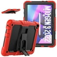 thumbnail image 1 of Rugged Case For Lenovo Tab M10 Gen 3 – 3-Layer Protection Shockproof Stand Cover with Screen Protector, Adjustable Stand & Shoulder Strap -- Red, 1 of 9