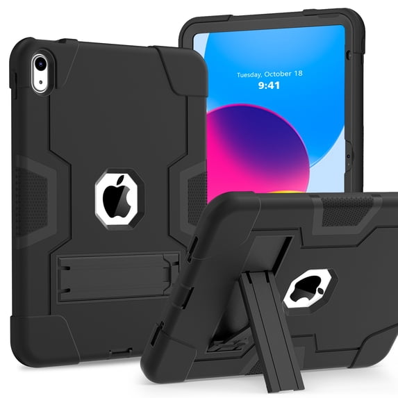 Rugged Case For iPad (A16) 11th Generation 11 inch 2025 3 Layer Protection Shockproof Cover with Kickstand
