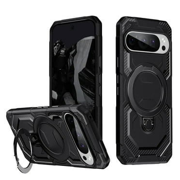 Rugged Case for Google Pixel 9 / 9 Pro, Heavy Duty 360° Rotating Strong Magnetic Stand Hard Cover Anti-Shock Armor Slim Anti-fall Phone Case Cover for Google Pixel 9 / 9 Pro, Black