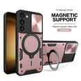 thumbnail image 1 of Rugged Case for Samsung Galaxy A25 5G Heavy Duty Case with Hidden Bracket Camera Lens Sliding Cover, Military Grade Magnetic Car Mount Holder Shockproof Lens Protection Case, Pink, 1 of 11