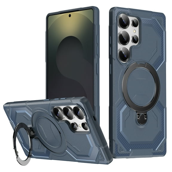 Rugged Case for Samsung Galaxy A36 5G, Heavy Duty 360° Rotating Strong Magnetic Stand Hard Cover Anti-Shock Armor Slim Anti-fall Phone Case Cover for Samsung Galaxy A36 5G, Darkblue