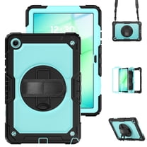 Rugged Case for Samsung Galaxy Tab A11 SM-X133 2025/A9 SM-X110 8.7", with Build in Screen Protector Hand Strap Shoulder Strap Rotating Kickstand Shockproof Case Cover Galaxy Tab A11 /A9 8.7”