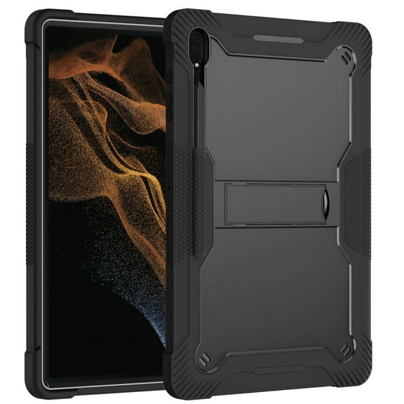 Rugged Case for Samsung Galaxy Tab S10 FE Plus 13.1 Inch 2025, Heavy Duty Shockproof Protective Shell Cover with Kickstand for Galaxy Tab S10 FE+ SM-X620/X626B,Black