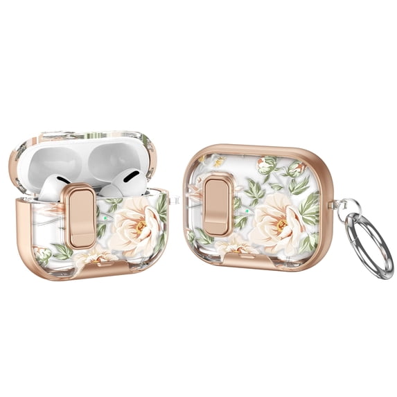 Rugged Case for AirPods Pro 3, Painted Decoration Shockproof Cover for Airpods Pro 3rd Generation 2025 with Switch and Carabiner