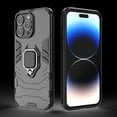 thumbnail image 1 of Rugged Case for Apple iPhone 16 Plus, Ring Holder Kickstand Shockproof Drop Protection Anti-Scratch Bumper Phone Case for iPhone 16 Plus, Black, 1 of 8