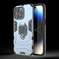 thumbnail image 1 of Rugged Case for Apple iPhone 16, Ring Holder Kickstand Shockproof Drop Protection Anti-Scratch Bumper Phone Case for iPhone 16, Blue, 1 of 8
