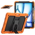 thumbnail image 1 of Rugged Case For iPad Pro 12.9 2021 – 3-Layer Protection Shockproof Stand Cover with Screen Protector, Adjustable Stand, Shoulder Strap, & Pencil Holder -- Orange, 1 of 10