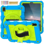 Rugged Case for iPad mini 6th Gen 8.3 2021, Heavy Duty Protection Case with Shoulder Strap + Pencil Holder + 360  Rotating Hand Strap + Kickstand 3 In 1 Cover for iPad mini 6th Gen, Blue