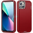 thumbnail image 1 of Rugged Case for iPhone 11, Heavy Duty Hybrid PC + TPU Military Grade Shockproof Cover, Non-Slip Strip Lens Protection Soft Rubber Lining Case for iPhone 11 6.1 inch,Red, 1 of 6