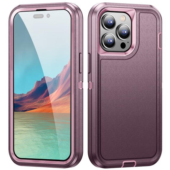 Rugged Case for iPhone 12 Pro Max, Heavy Duty Hybrid PC + TPU Military Grade Shockproof Cover, Non-Slip Strip Lens Protection Soft Rubber Lining Case for iPhone 12 Pro Max,Purple