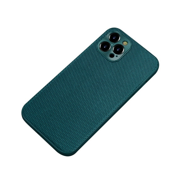 Rugged Case for iPhone 14 6.1" 2022 Release, Nylon Skin & PC Shell Back & Soft TPU Bumper Screen & Lens Protection Anti-scratch Shockproof Simple Design Ultra-thin Cover, Cyan