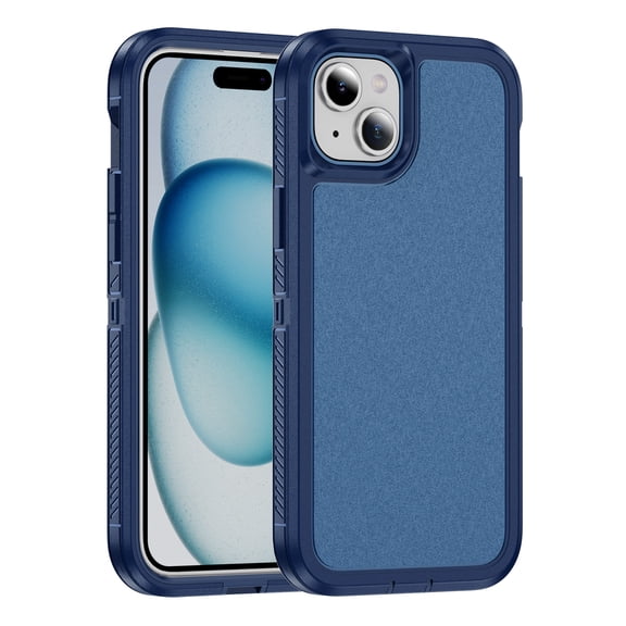 Rugged Case for iPhone 14 Plus, Heavy Duty Double Layer Toughness Protection Phone Cover Military Grade Shockproof Drop Resistant Frosted Matte Durable Case for iPhone 14 Plus, Royalblue
