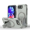thumbnail image 1 of Rugged Case for iPhone 16e Compatible with Mag-Safe, Heavy Duty Shockproof Magnetic Cover with Kickstand and Lanyard, Drop-Proof Military-Grade Protection Case for iPhone 16e, Grey, 1 of 9