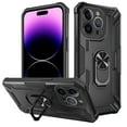 thumbnail image 1 of Rugged Cool Case for iPhone 15 6.1" 2023 - Protective Hard Shell Case [Built-in Sturdy Kickstand / Phone Ring Holder] Compatible with Magnetic Car Mount Phone Cover, Black, 1 of 2