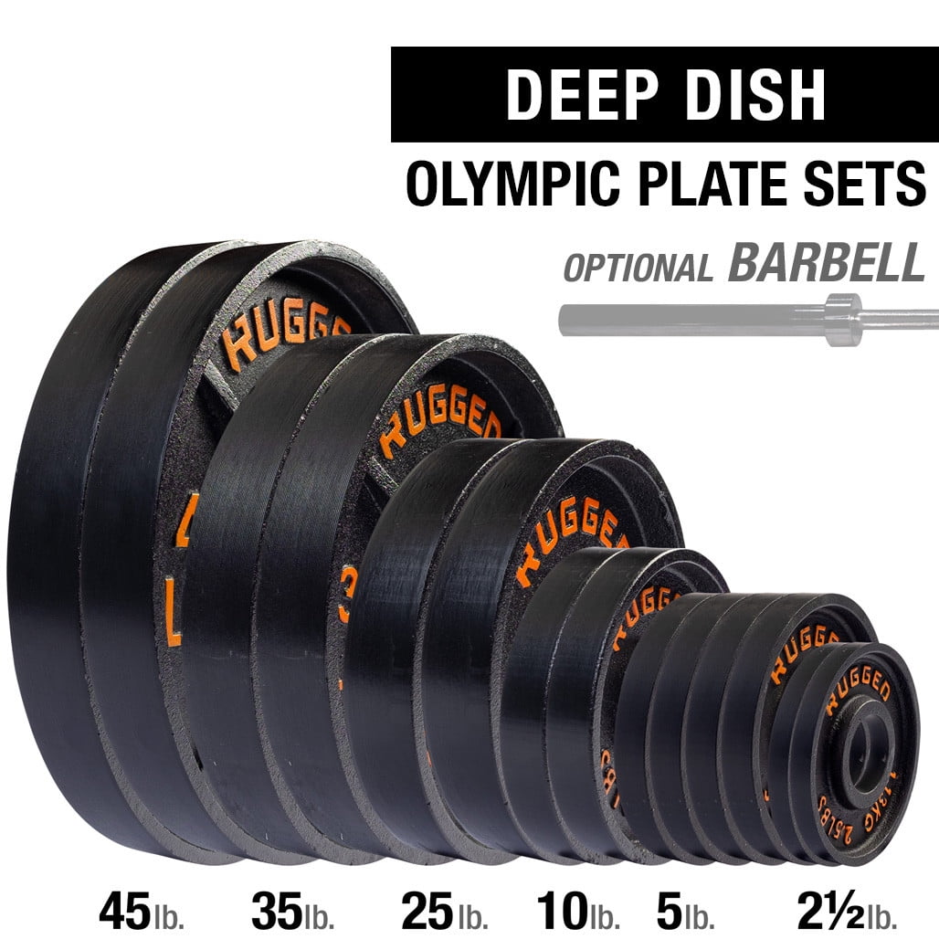 Rugged Deep Dish Olympic Plate Sets, 255 to 500 lb. Sets 455 lb. Deep