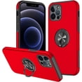 thumbnail image 1 of Rugged Durable TPU + PC Phone Case for iPhone 12 11 Pro Max Plus Mini Camera Protection Hidden Finger Ring Holder Back Cover Red, 1 of 8