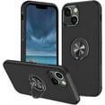 thumbnail image 1 of Rugged Durable TPU + PC Phone Case for iPhone 14 13 Pro Max Plus Mini Camera Protection Hidden Finger Ring Holder Back Cover Black, 1 of 8