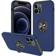 thumbnail image 1 of Rugged Durable TPU + PC Phone Case for iPhone 14 13 Pro Max Plus Mini Camera Protection Hidden Finger Ring Holder Back Cover Blue, 1 of 8