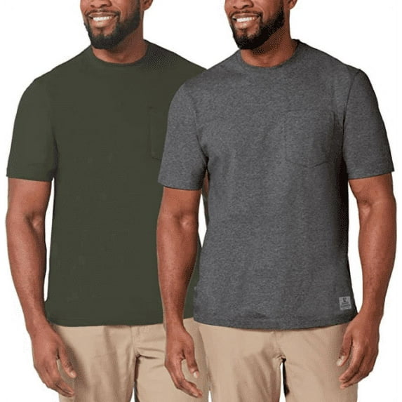 Rugged Elements Men's 2-Pack Classic Comfort Fit Short Sleeve Work Tee Shirt 3XL