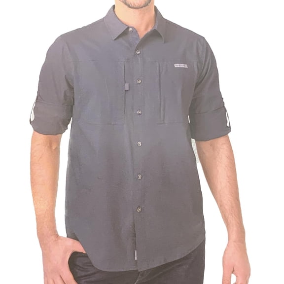 Rugged Elements Men's Button Up Long Sleeve Guide Shirt (US, Alpha, Small, Regular, Regular, Blue)