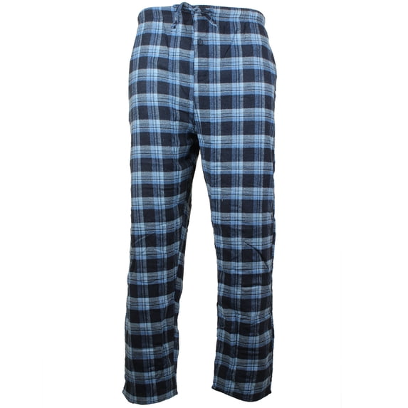 Rugged Frontier Men's Flannel Plaid Lounge Sleep Pants Light Blue Navy L