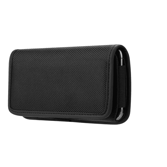 Rugged Horizontal Oxford Nylon Cloth Belt Loop Case, Compatible with Tracfone TCL k24 with a thin cover on it.