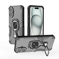 thumbnail image 1 of Rugged Kickstand Case for iPhone 15, Military-Grade Drop Protection with 360° Rotating Metal Stand, Magnetic Car Mount Compatible, Shockproof Corners Phone Case for iPhone 15,Black, 1 of 7