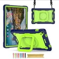 thumbnail image 1 of Rugged Kids Case for Samsung Galaxy Tab A9+ 11.0" 2023 SM-X210 / SM-X215 / SM-X216, Heavy Duty Shockproof 360°Swivel Ring Stand Handle Case Cover for Samsung Galaxy Tab A9+, Navy/Green, 1 of 8