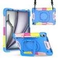 thumbnail image 1 of Rugged Kids Case for iPad Pro 11 Inch 5th Generation 2024, Heavy Duty Shockproof 360°Swivel Ring Stand Handle Case Cover for iPad Pro 11 Inch 5th Generation 2024, Colorful/Blue, 1 of 8