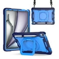 thumbnail image 1 of Rugged Kids Case for iPad Pro 11 Inch 5th Generation 2024, Heavy Duty Shockproof 360°Swivel Ring Stand Handle Case Cover for iPad Pro 11 Inch 5th Generation 2024, Navy/Blue, 1 of 8
