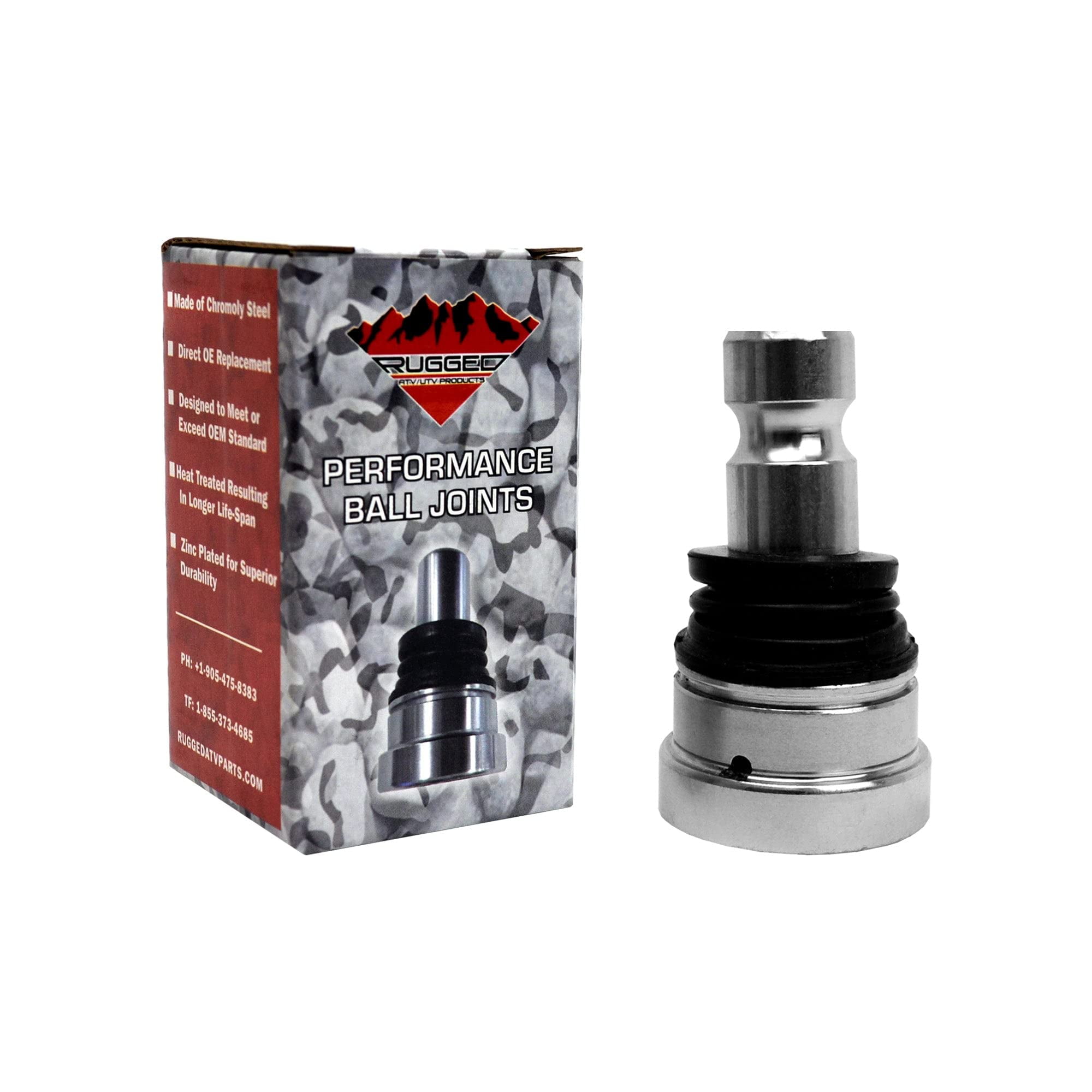 Rugged Lower/Upper Ball Joint for (2000-23) Kawasaki Mule/Prairie/KFX/Brute Force/Teryx4/Teryx/KAF, Made of Chromoly Steel, Zinc Plated for Longer Life Span, Heat Treated to Increase Strength