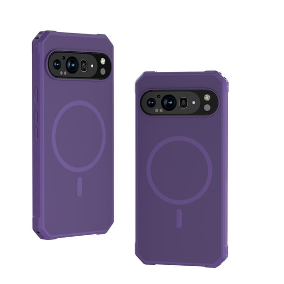 Rugged Magnetic Case for Google Pixel 9 / 9 Pro, Compatible with MagSafe [Military-Grade Protection] Slim Shockproof Protective Armor Case Cover for Pixel 9 / 9 Pro, Darkpurple
