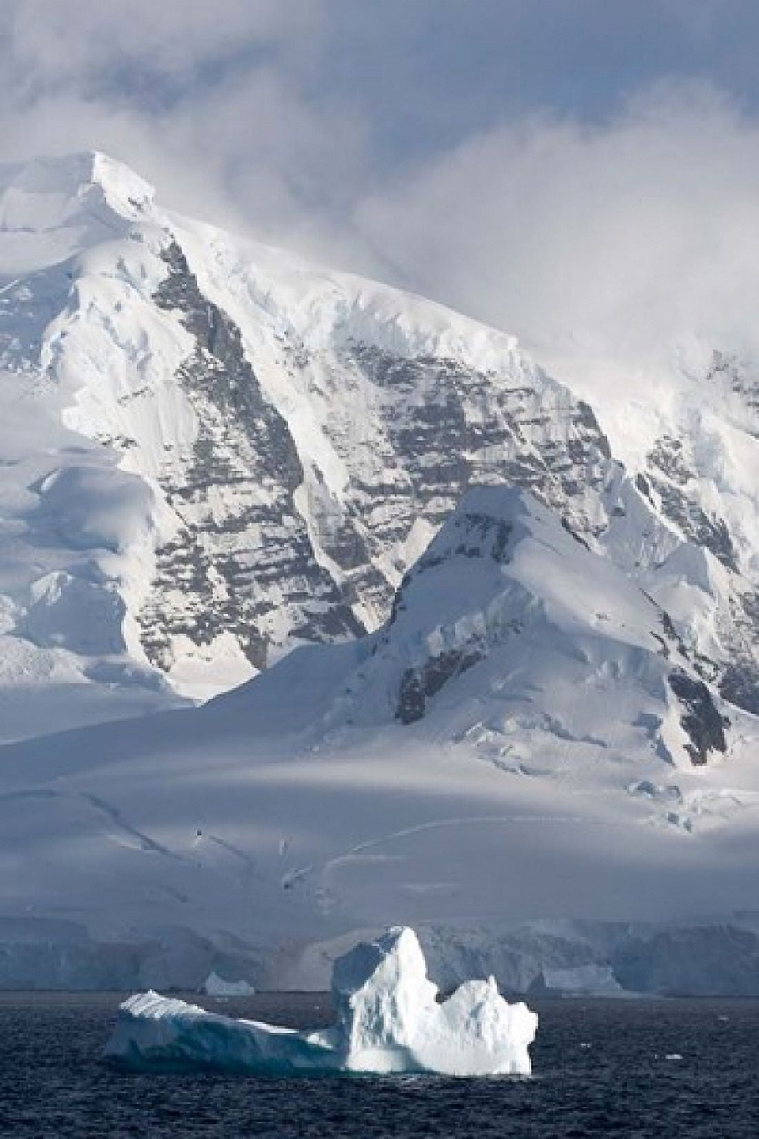 Rugged Mountains Bordering Gerlache Strait Antarctica Canvas Art - Michael DeFreitas DanitaDelimont (23 x 35)