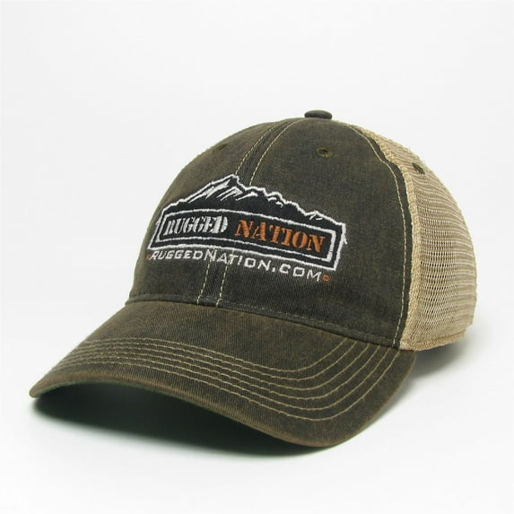 Rugged Nation Old Favorite Trucker Hat by Legacy Resort Wear in Washed Black