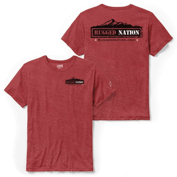 Rugged Nation Triblend Tshirt by League 91 Resort Wear in True Heather Red T-Shirt