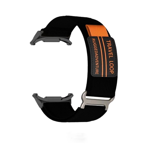 Rugged Nylon Band for Galaxy Watch Ultra Bands 47mm for Men Women,One Click No Gap Fabric Woven Wristbands Adjustable Sport Strap for Samsung Galaxy Watch 7 Ultra Band 47 mm for Man,Black