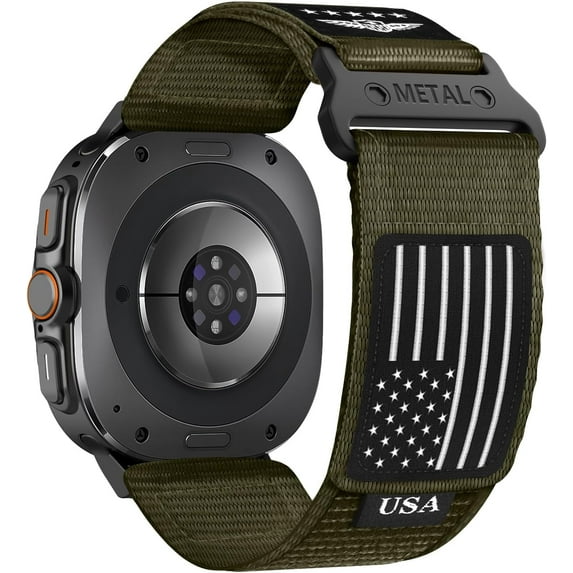 Rugged Nylon Band for Galaxy Watch Ultra Bands 47mm for Men Women,One Click No Gap Fabric Woven Wristbands Adjustable Sport Strap for Samsung Galaxy Watch 7 Ultra Band 47 mm for Man,XL