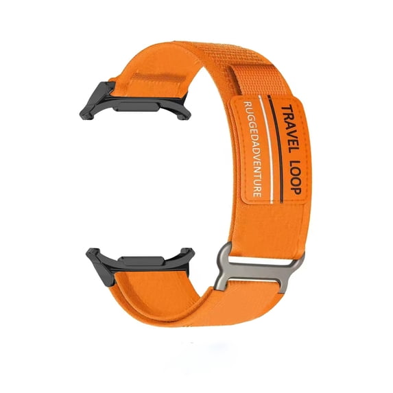 Rugged Nylon Band for Galaxy Watch Ultra Bands 47mm for Men Women,One Click No Gap Fabric Woven Wristbands Adjustable Sport Strap for Samsung Galaxy Watch 7 Ultra Band 47 mm for Man,Orange