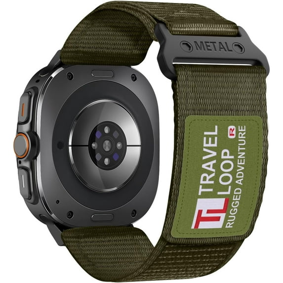 Rugged Nylon Band for Galaxy Watch Ultra Bands 47mm for Men Women,One Click No Gap Fabric Woven Wristbands Adjustable Sport Strap for Samsung Galaxy Watch 7 Ultra Band 47 mm for Man,XL