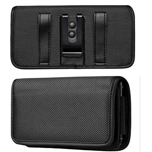 Rugged Nylon Horizontal Cellphone Belt Clip Case Holster Pouch Holder for iPhone 11 Pro Max,Samsung Galaxy Note 10 Plus,Note 9,S10 Plus,A20,A50 / Google Pixel 3a XL,Pixel 3 XL,OnePlus 7 Pro