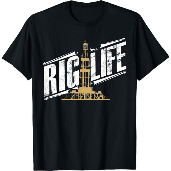 Rugged Oilfield Rig Life T-Shirt: Tough and Trendy Apparel for Dedicated Rig Workers