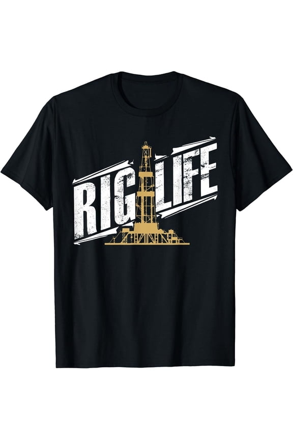 Rugged Oilfield Rig Life T-Shirt: Tough and Trendy Apparel for Dedicated Rig Workers