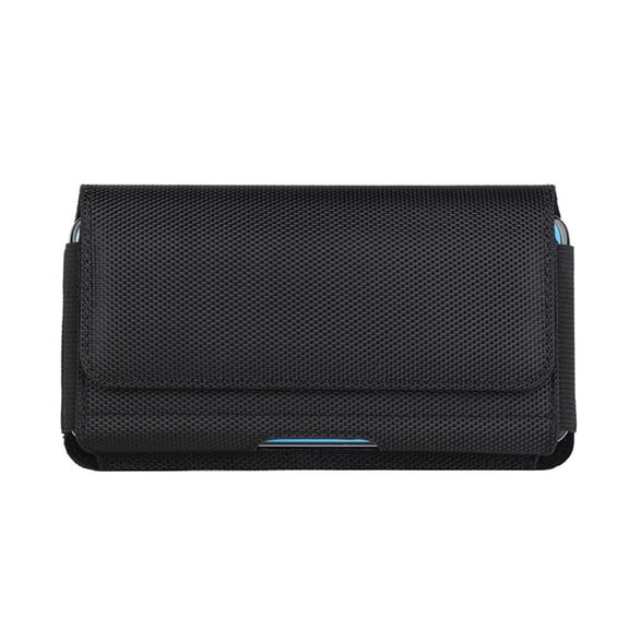 Rugged Oxford cloth Cell Phone Holster Belt Loop Pouch Holder Belt Case , men's waist cover5.5/6.7in Black