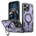 thumbnail image 1 of Rugged Phone Case for Apple iPhone 12 Pro Max, Military Grade Shockproof iPhone 12 Pro Max Case with Ring Holder, Kickstand, TPU & PC Shell MagSafe Compatible iPhone 12 Pro Max Cover, Purple, 1 of 5