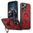 thumbnail image 1 of Rugged Phone Case for Apple iPhone 13 Pro Max, Military Grade Shockproof iPhone 13 Pro Max Case with Ring Holder, Kickstand, TPU & PC Shell MagSafe Compatible iPhone 13 Pro Max Cover, Red, 1 of 5