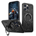 thumbnail image 1 of Rugged Phone Case for Apple iPhone 15 Pro Max, Military Grade Shockproof iPhone 15 Pro Max Case with Ring Holder, Kickstand, TPU & PC Shell MagSafe Compatible iPhone 15 Pro Max Cover, Black, 1 of 5